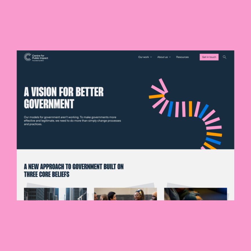 Centre for Public Impact web page